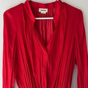 Zadig & Voltaire Satin Rinka  Red Dress